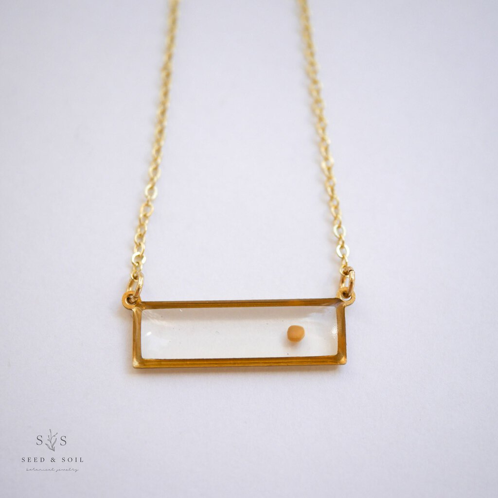 Minimalist Bar Necklace - Mustard Seed