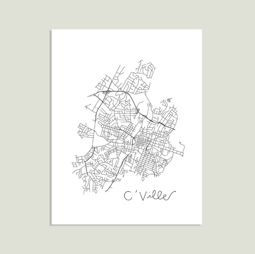 Charlottesville Map Print