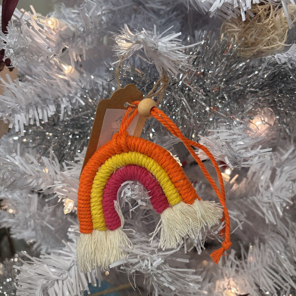 Macrame Rainbow Car Ornament